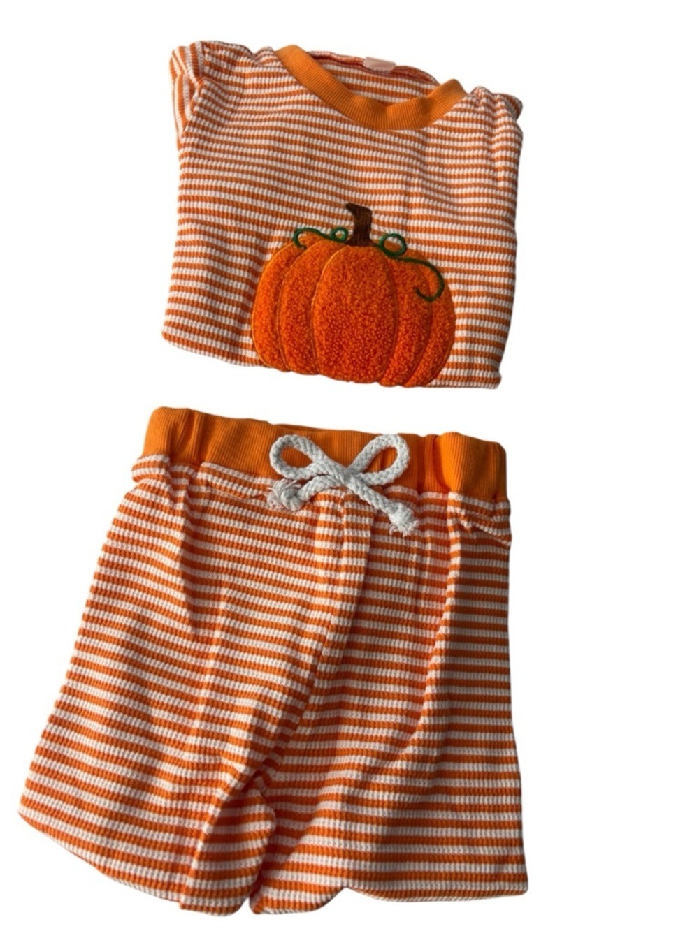 Striped Orange Pumpkin Baby Outfit - Picture 6 of 9